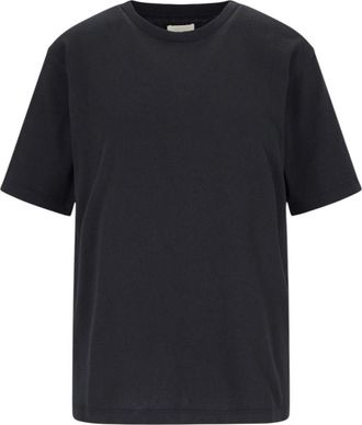 Khaite Black Solid Crew Neck T-Shirt