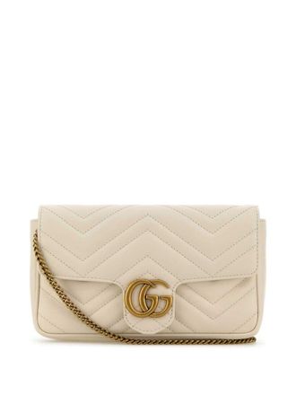 Gucci GG Marmont matelass&eacute; schoudertas - Wit