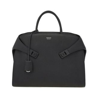 Ferragamo Zwarte leren laptoptas - Heren - Laptoptassen - Zwart - ONE Size - Leer - Tassen
