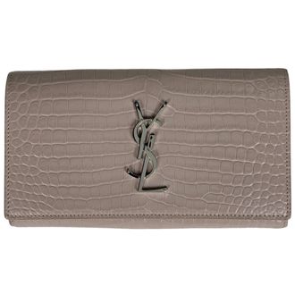 Saint Laurent Pink Leather Long Wallet (Bi-Fold) (Pre-Owned)