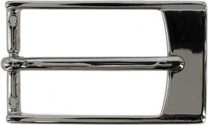Trafalgar Store 30mm Elongated Rectangular Solid Brass Italian Harness Belt Buckle in Shiny Nickel at Nordstrom