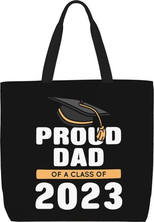 Generic Women Handbag Proud Dad Of A Class Of 2023 Graduate Travel Tote Bag Lightweight Reusable Ladies Purse, For Holiday, Graduation, Wedding, School, Daily