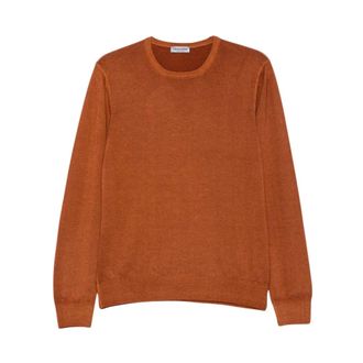 Vengera Maglione Girocollo in Lana Vergine - - Knitwear - Uomo - Arancione - 2XL