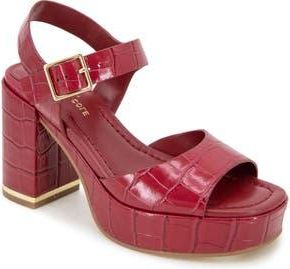 Kenneth Cole Darla Ankle Strap Platform Sandal in Rio Red Croco at Nordstrom Rack, Size 9.5