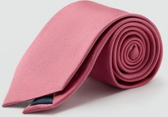 Mango Cravatta seta tinta unita rosa pastello - Uomo - Taglia unica - MANGO MAN
