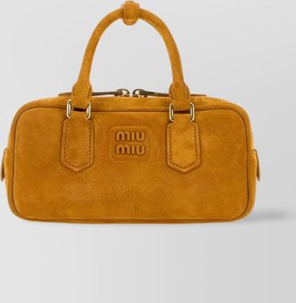 Miu Miu rectangular shape suede handbag with top handles