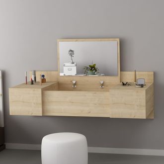 Dmora Toalet Selci, Mueble De Aseo Con Espejo, 3 Puertas, Tablero Madera Nobilitado, 100x39x33h Cm Marr&oacute;n