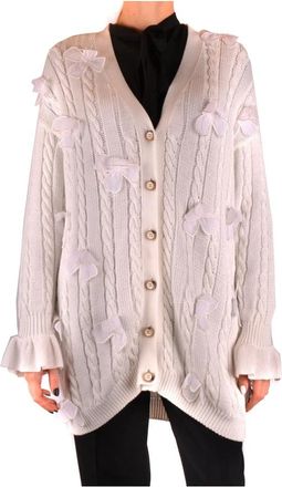 Marco De Vincenzo Cardigan - Dames - Vesten - Wit - S - Katoen - Truien & Vesten
