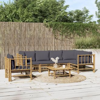 vidaXL Furniture Limited - Set De Muebles De Jard&iacute;n 7 Piezas Bamb&uacute; Con
