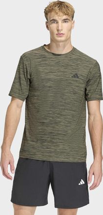 adidas T-Shirt ADIDAS PERFORMANCE WORKOUT ESSENTIALS FLEX, Herren, Gr. XXL, olive strata meliert, Obermaterial: 92% Polyester, 8% Elasthan, Shirts T-Shirt
