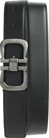 Ferragamo Double Adjustable Reversible Leather Belt in Nero Radica at Nordstrom, Size 100