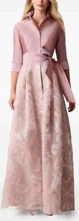 Teri Jon Abito stile camicia con paillettes - Rosa