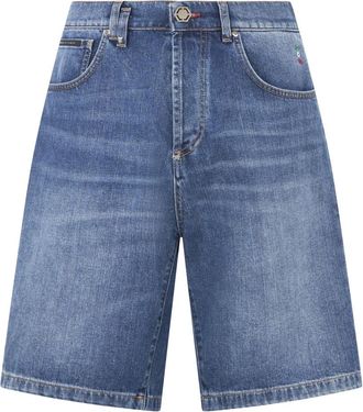 Philipp Plein Formentera Fit Shorts Basic - Heren - Denim shorts - Blauw - W32 - Katoen - Korte Broeken