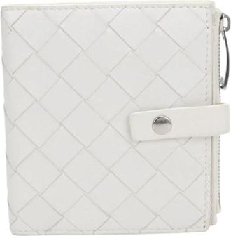 Bottega Veneta Pre-owned Vintage Bi-fold Portemonnee - Dames - Vintage Accessoires - Wit - ONE Size - Leer - Vintage