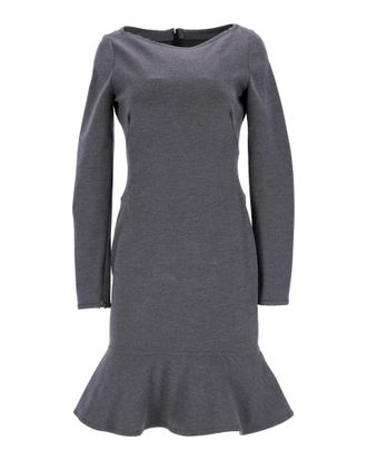 Valentino Valentino jurk met uitlopende zoom in grijze wol