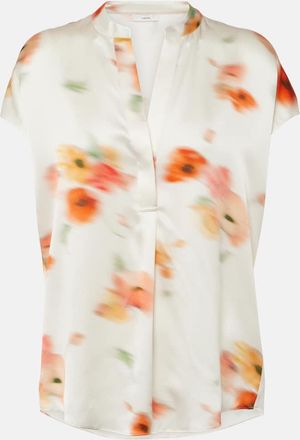 Vince Floral silk satin blouse