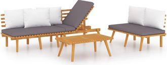 vidaXL Muebles De Jard&iacute;n 3 Piezas Con Cojines Madera Maciza De Acacia Vidaxl