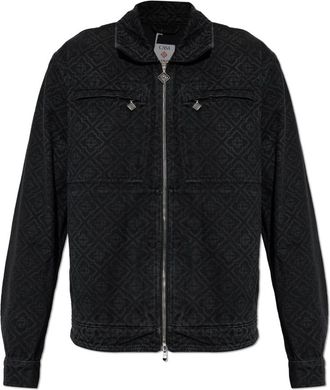 Casablanca Monogrammed Denim Jacket - Heren - Spijkerjassen - Zwart - L - Denim - Jassen