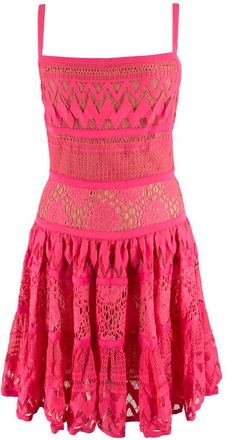 Elie Saab Pink Embroidered Mini Dress Size S