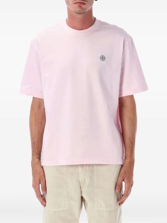 Stone Island logo-patch T-shirt - men - Cotton - XXXL - Pink