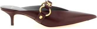Balenciaga Maroon Leather Mules