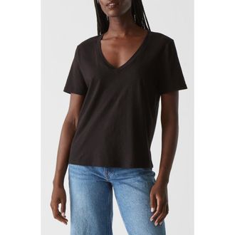 Michael Stars Daria Classic V-Neck T-Shirt in Black at Nordstrom, Size X-Small