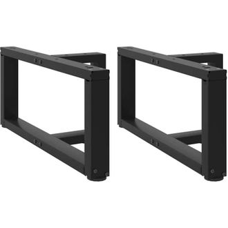 vidaXL Vidaxl - Patas Para Mesa De Centro En Forma De T (2 Unidades), Color Negro, 70 X 25 X (30-31) Cm, Acero