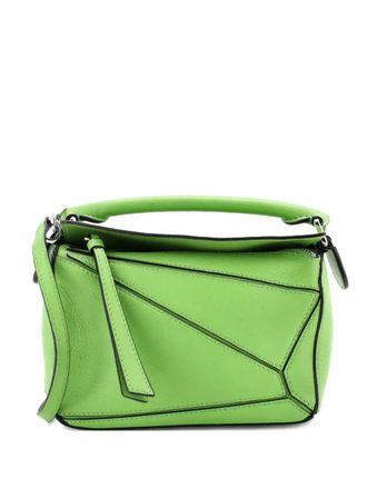 Loewe Puzzle Bag Leather Mini crossbody bag - Green