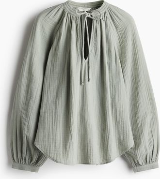 H&M Bluse aus Musselin - Green