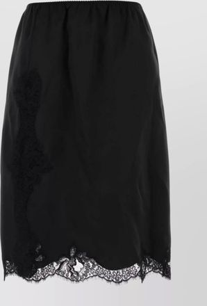 Dolce & Gabbana satin skirt featuring lace trim and elastic waistband