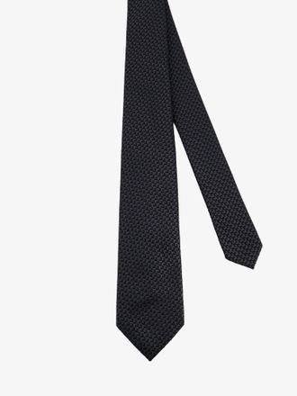 Kiton Silk Micro-Pattern Necktie - Black