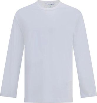 Comme Des Gar&ccedil;ons Lange mouwen T-shirt met bedrukt logo - Heren - Longsleeves - Wit - M - Katoen - Tops