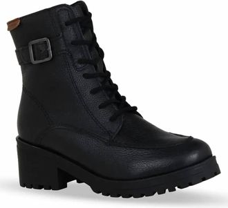 Bottero Womens Leather Preto Lace-Up Boots In Black