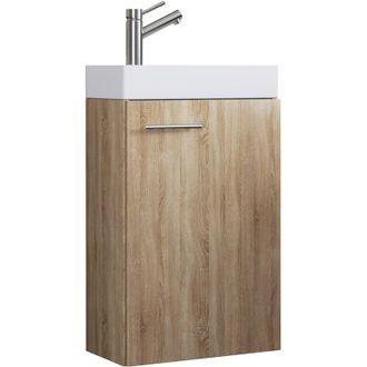 ebuy24 Ebuy24 - Set 2 pezzi vcm Posto lavanderia per gli ospiti wc Bagno per gli ospiti Lavabo Set da bagno - Slito (rovere Sonoma)