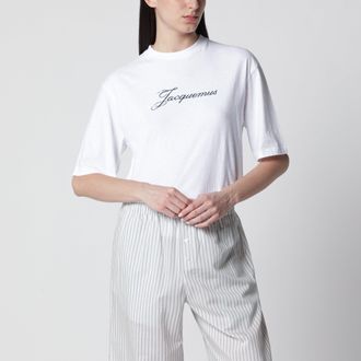 Jacquemus White T-shirt with logo print