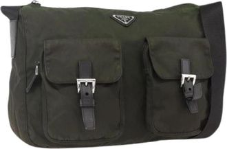 Prada Pre-owned Nylon Schoudertas - Dames - Vintage Schoudertas - Groen - ONE Size - Nylon - Vintage