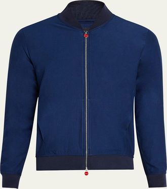 Kiton Mens Cotton Full-Zip Shirt Jacket