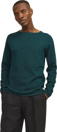 Jack & Jones Jack And Jones Heren getextureerde regelmatige Raglan trui (Deep Teal)