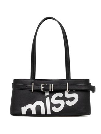 Miss Sixty buckle-detail logo-print shoulder bag - Nero