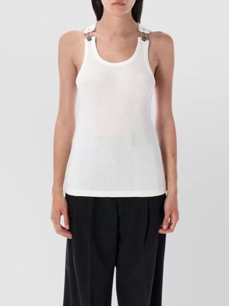 Jean Paul Gaultier ribbed texture sleeveless tank top with double buckle hardware
