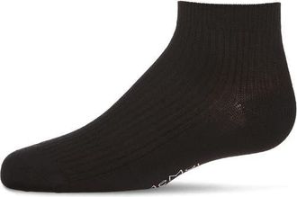 MeMoi Thin Ribbed Kids Anklet Sock in Black at Nordstrom, Size 6-12M