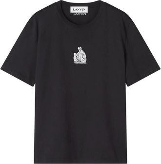 Lanvin Embroidered M & D Logo T-Shirt Clothing