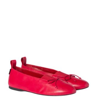 Miu Miu Red Solid Ballet Flats