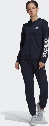 adidas Womens Essentials Logo French Terry Track Suit - Blue Recycled Material - Size X-Large