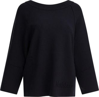 Max Mara Dumbo Oversized Jumper - Dames - Ronde hals truien - Blauw - XS - Wol - Truien & Vesten