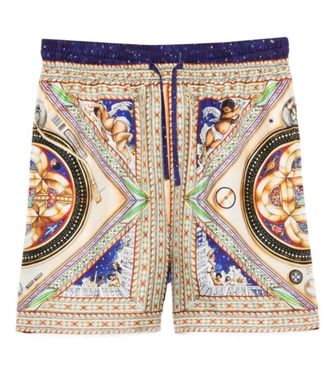 Casablanca Multicolor Graphic Print Silk Shorts