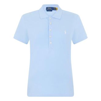 Polo Ralph Lauren Polo Shirts, female, Blue, Size: XS Slim Fit Short Sleeve Polo
