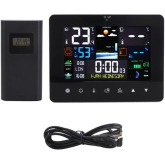 OEM Estaci&oacute;n Meteorol&oacute;gica Inal&aacute;mbrica Con Pantalla T&aacute;ctil, Sensor Exterior Inal&aacute;mbrico, Presi&oacute;n Atmosf&eacute;rica, Pron&oacute;stico Del Tiempo, Indicador De Temperat
