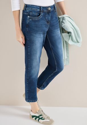 Cecil Slim-fit-Jeans CECIL Style Scarlett, Damen, Gr. 25, L&auml;nge 26, mid blau used wash, Denim/Jeans, Obermaterial: 78% Baumwolle, 20% Polyester, 2% Elasthan