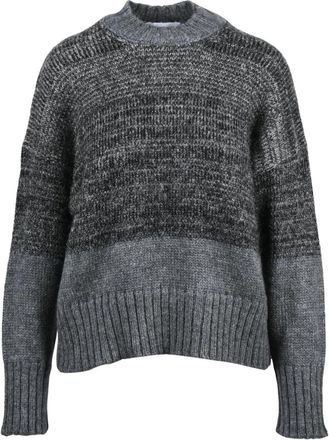Alpha Studio Lam&eacute; Ronde Hals Trui - Dames - Ronde hals truien - Grijs - L - Wol - Truien & Vesten